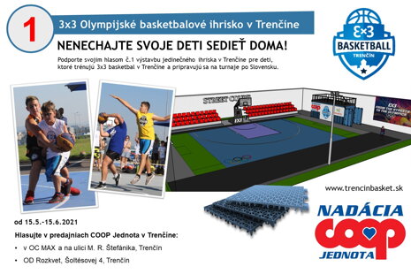 HLASUJTE ZA 3x3 BASKETBALOVÉ IHRISKO V TRENČÍNE